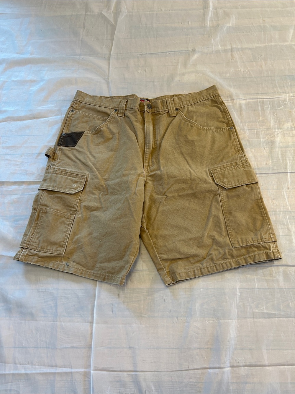 Wrangler Tan Cargo Shorts with Utility Pockets